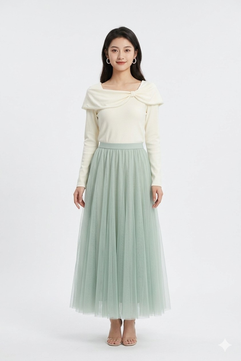 空境|仙气灵动松紧腰纱裙