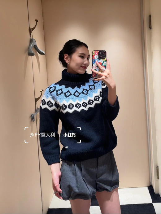 普拉达 新品 费尔岛高领针织衫（MM） 商品图5
