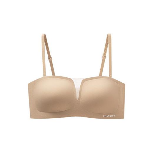 SDE-646#  夏季无肩带抹胸文胸无钢圈一体固定杯防滑隐形内衣机洗不跑杯（单件） 商品图4