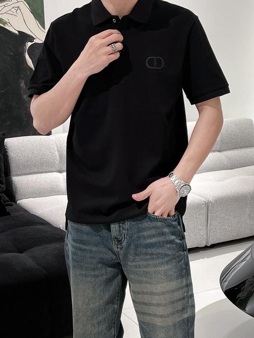 迪奥 25SS 胸前刺绣字母POLO衫 男女同款 黑色（DY） 商品图1