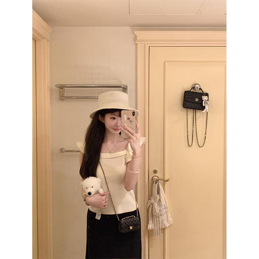金蘑菇菇 恋恋巴黎 法式套组 / 小飞袖top+优雅半裙 夏日轻通勤 商品图3
