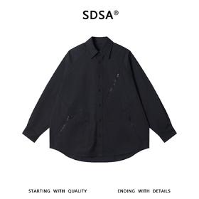 SDSA男装2026新款高贵轻奢多拉链口袋衬衫宽松设计感小众长袖衬衣