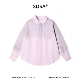 SDSA男装2026新款高贵轻奢韩版简约扎染纽扣长袖衬衫休闲百搭衬衣
