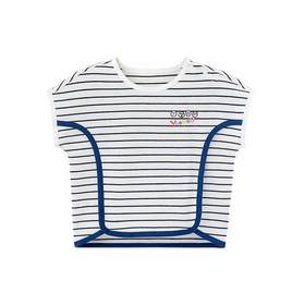 英氏儿童T恤条纹圆领套衣宝宝短袖休闲上衣 春夏新款YRTCJ21229A