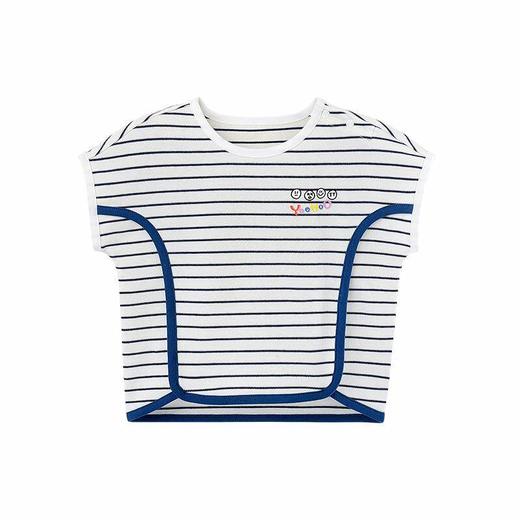 英氏儿童T恤条纹圆领套衣宝宝短袖休闲上衣 春夏新款YRTCJ21229A 商品图0