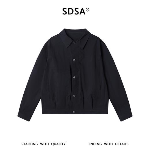 SDSA男装2026新款高贵轻奢时尚复古肌理工装翻领夹克百搭通勤上衣 商品图0