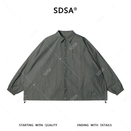 SDSA男装2026新款高贵轻奢韩版纯色按扣长袖衬衫下摆松紧设计百搭 商品图0