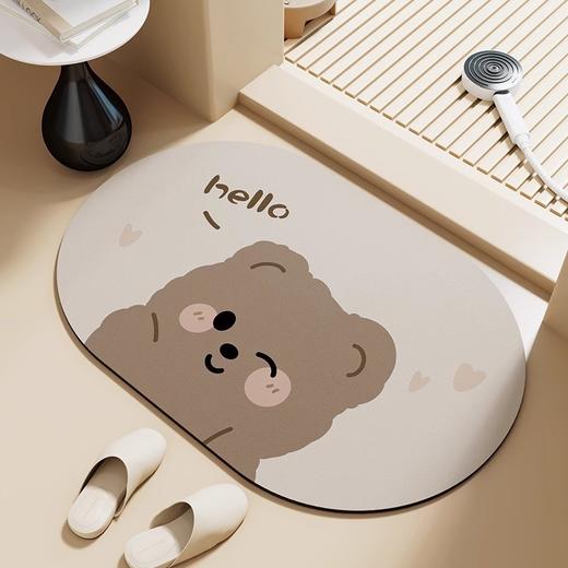 【环保硅藻泥！加厚腊肠狗地垫 】浴室门口软硅藻泥 吸水垫卫生间洗手间 地毯厕所防滑脚垫 商品图3