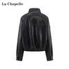 天猫同步【高奢/仿貂毛】拉夏贝尔/La Chapelle立领内里加绒PU夹克女保暖机车风时髦皮衣外套 商品缩略图1