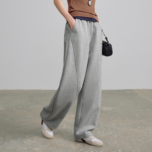初语棉质休闲裤女2026新款高腰分割设计遮胯显瘦松弛香蕉裤 商品图2