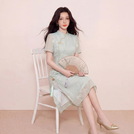 奢姿大码女装2026夏季胖妹妹时尚国风刺绣连衣裙气质复古显瘦长裙9962894514 商品图2