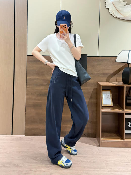 春夏纯棉卫裤Lulu松紧腰小坠子弯刀裤 商品图10