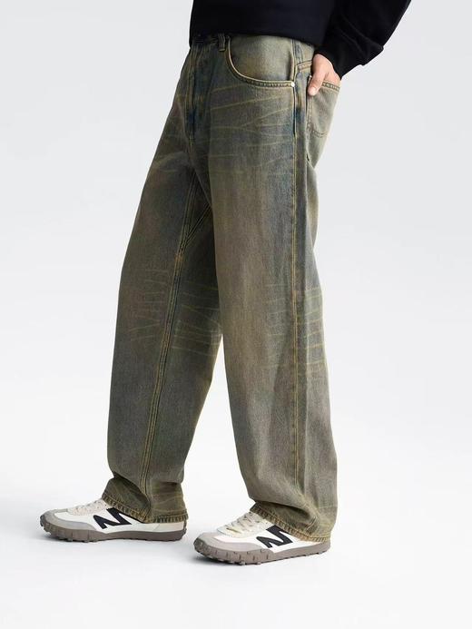 【ss1】男子同步系列重工水洗阔腿牛仔长裤！！ 商品图0