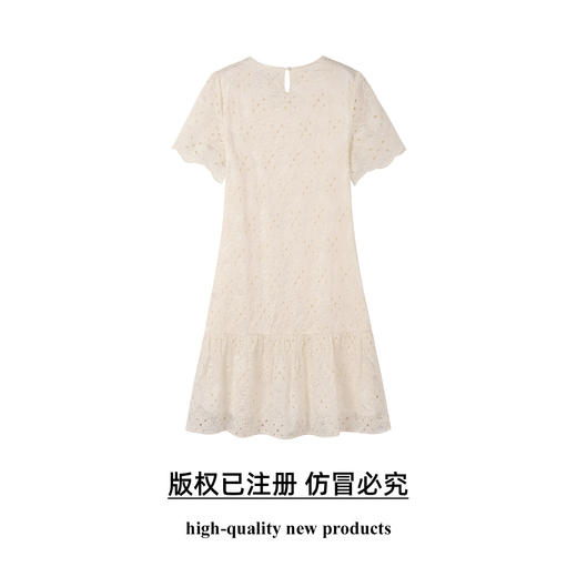 奢姿大码女装2026夏季胖妹妹时尚蕾丝钻饰圆领连衣裙气质减龄长裙9962854573 商品图1