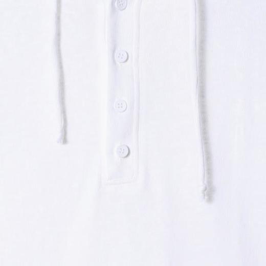 SDSA秋季高级感新款男士纯色半纽扣连帽抽绳长袖T恤宽松百搭上衣 商品图2