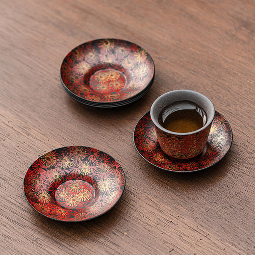 老铁漆器杯垫杯托茶道隔热防滑防烫茶杯垫功夫茶具配件 商品图5