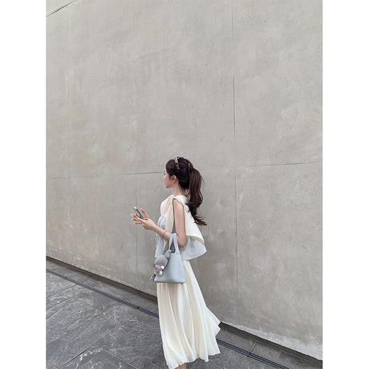 金蘑菇菇 夏日蓝白 / 重工蕾丝拼接背心+矜贵BC纱裙 商品图1