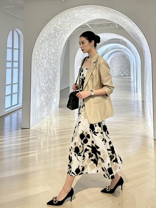 伯妮斯茵 | 轻奢通勤 卡其色七分袖西装外套 翻领收腰设计 透气面料 日常百搭款  SZ1A57-如梦令 商品图1