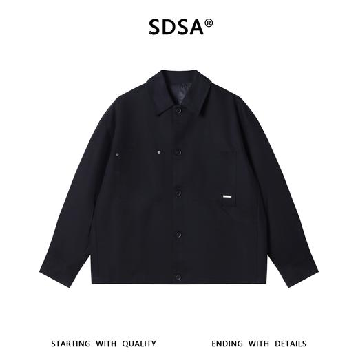 SDSA男装2026新款高贵轻奢美式复古纯色工装夹克外套百搭简约外套 商品图0