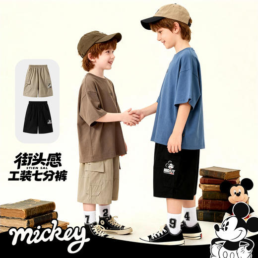 迪士尼米奇夏季运动裤七分裤男童短裤ZD2FK007 商品图0