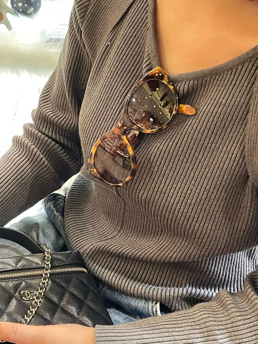 Celine 深棕 豹纹 猫眼 墨镜 商品图2