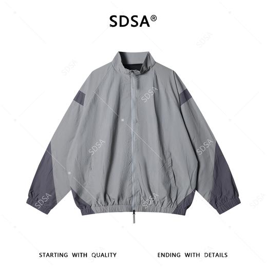 SDSA男装2026新款高贵轻奢老钱风拼接拉链立领夹克外套简约百搭 商品图0