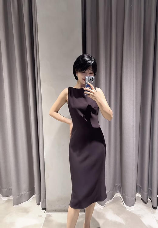 37-3 圆正限量 TH自在无界 垂坠三醋酸 修身无袖连衣裙 超气质鱼尾裙 商品图7