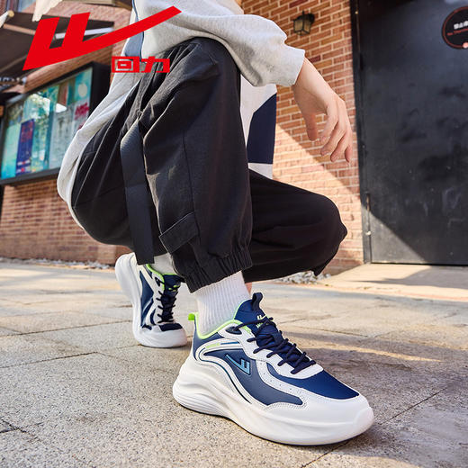 回力男女鞋春学生青少年透气休闲鞋子白色减震皮面运动鞋软底跑步鞋【休闲鞋-运动休】WL(AB)-0612-1 商品图5