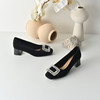 经典鲨2026年春专柜新品时尚方头黑色中粗跟气质水钻单鞋女KW127-617021 商品缩略图2