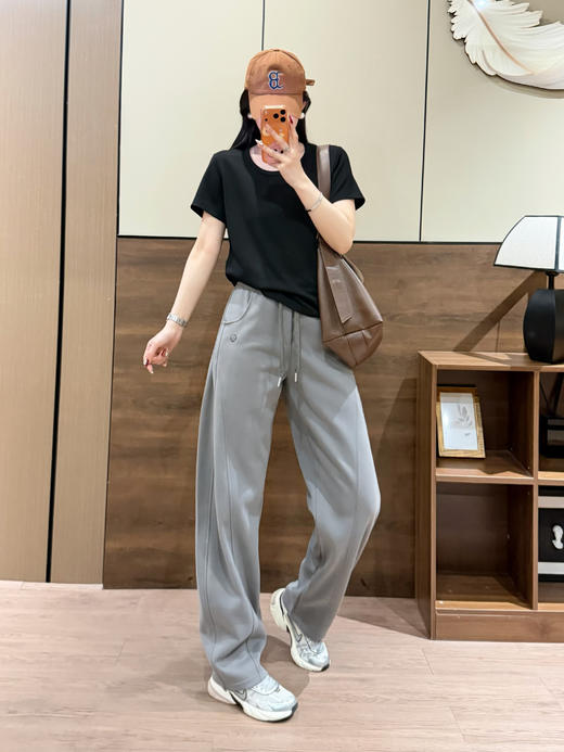 春夏纯棉卫裤Lulu松紧腰小坠子弯刀裤 商品图6