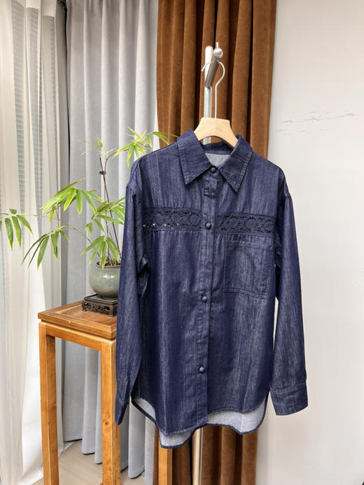 原单新款镂空设计牛仔衬衫外套 商品图3