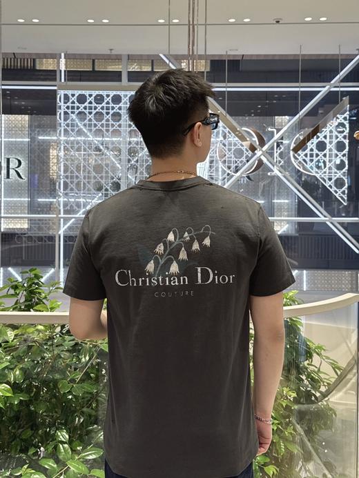 迪奥 25FW铃兰印花短袖T恤 男女同款 黑色（DY） 商品图2