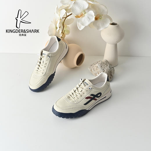 经典鲨2026年专柜新品牛皮革一脚蹬潮流男士跑步休闲鞋KW74-613031 商品图2