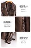 新款风衣翻领双排包扣腰间抽绳绵羊皮夹克 商品缩略图14
