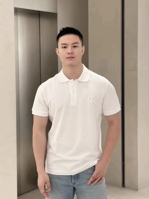 迪奥 25SS 胸前刺绣字母POLO衫 男女同款 白色（DY） 商品图4