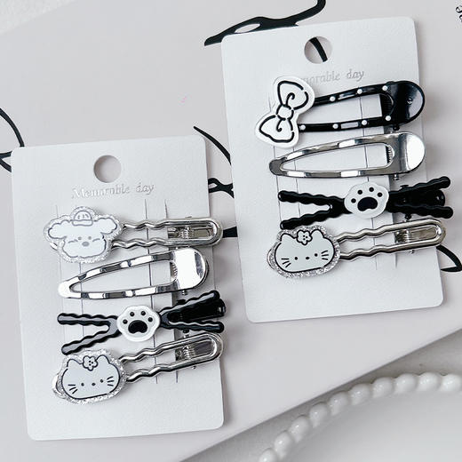 黑银甜酷组合夹组合发夹（4个）-纪念日百货门店同款169149476 商品图4