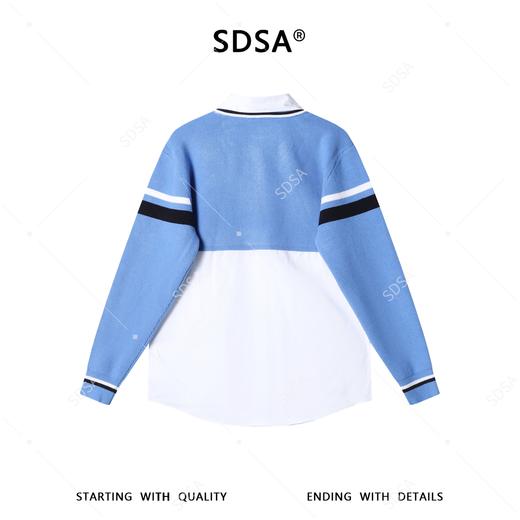 SDSA男装2026新款高贵轻奢时尚撞色拼接假两件毛衣衬衫百搭休闲 商品图4