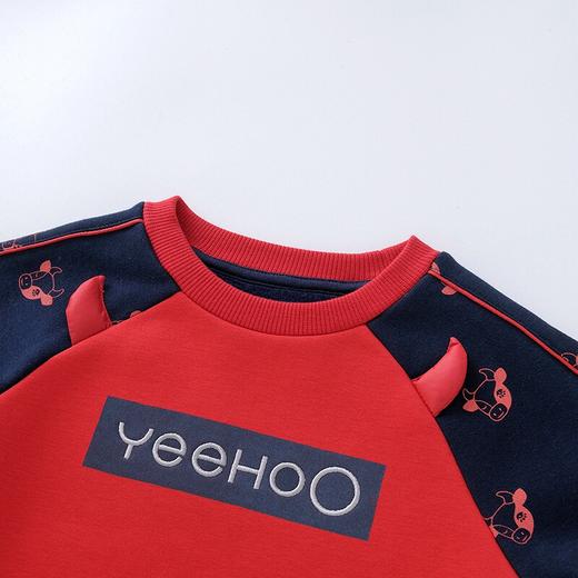 英氏秋冬男女宝卫衣长袖加绒上衣保暖新年小童装YRTAJ40241A01 商品图1