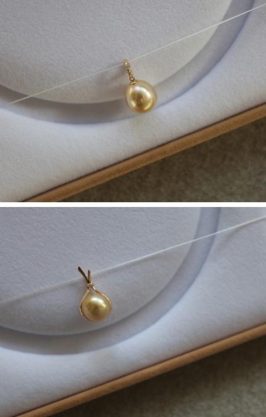 年少不知珍珠美 哈！天然海水 南洋金珠 14K+人造锆石 吊坠 二款入 商品图0