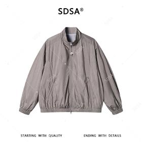 SDSA男装2026新款高贵轻奢简约纯色拉链立领夹克外套拉链口袋百搭