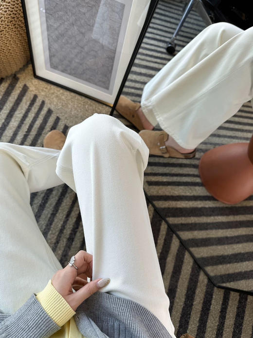 美洋同款翘楚影子小细腿微喇白牛仔裤 商品图8