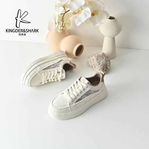 经典鲨2026年春季专柜新品男士潮流透气平底休闲鞋板鞋KF27-613011 商品图0