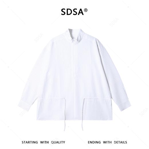 SDSA男装2026新款高贵轻奢简约百搭竖纹拉链立领衬衫气质休闲衬衣 商品图0