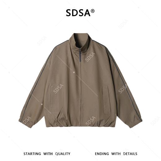 SDSA男装2026新款高贵轻奢做旧风格字母印花拉链立领夹克百搭时尚 商品图0