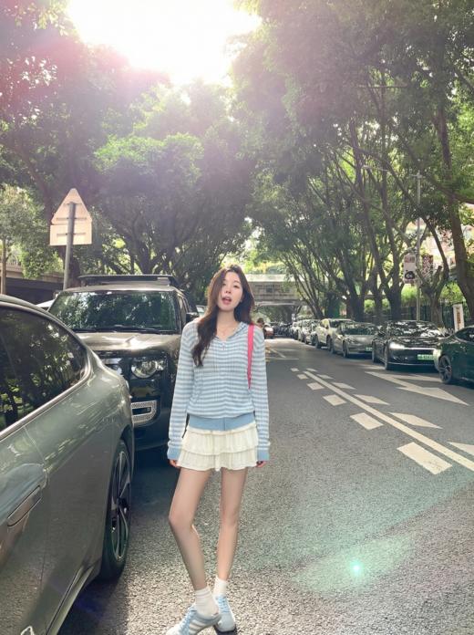 <曾小咸推荐>3.11现货秒杀 ！微信超特价！韩系条纹镂空针织开衫 日常169.99 立减90 秒杀79.99！！ 商品图6