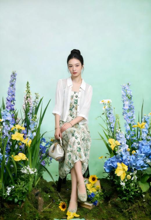 HJ2A03_皓色_开衫_春夏_复古翻领短款单排扣七分袖显瘦上衣_高级女装_BERNIEELEN 伯妮斯茵 商品图6