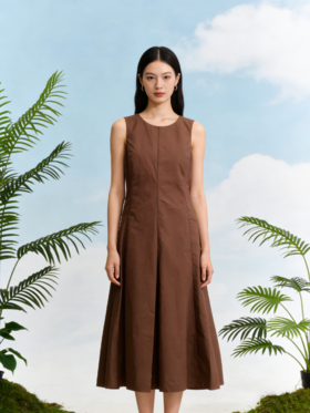 G2000女装SS26商场新款纯棉优雅无袖连衣裙61233046