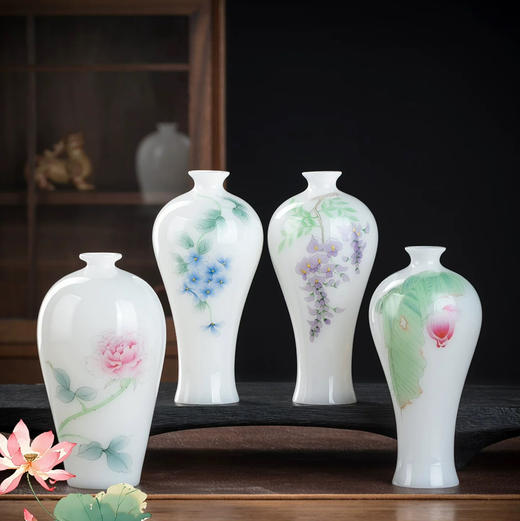 聚德冰种手绘小花插花瓶 商品图0