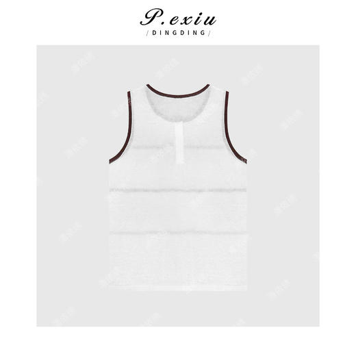 03-2潘依绣丁丁宠粉撞色条纹针织无袖背心Q38774 商品图1