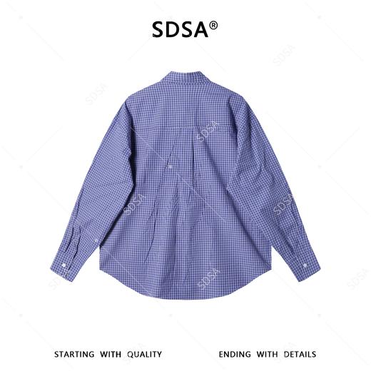 SDSA男装2026新款高贵轻奢美式复古格子刺绣字母长袖衬衫百搭简约 商品图4